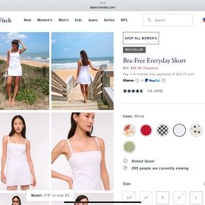 Abercrombie & Fitch White Bra Free Everyday Skort
